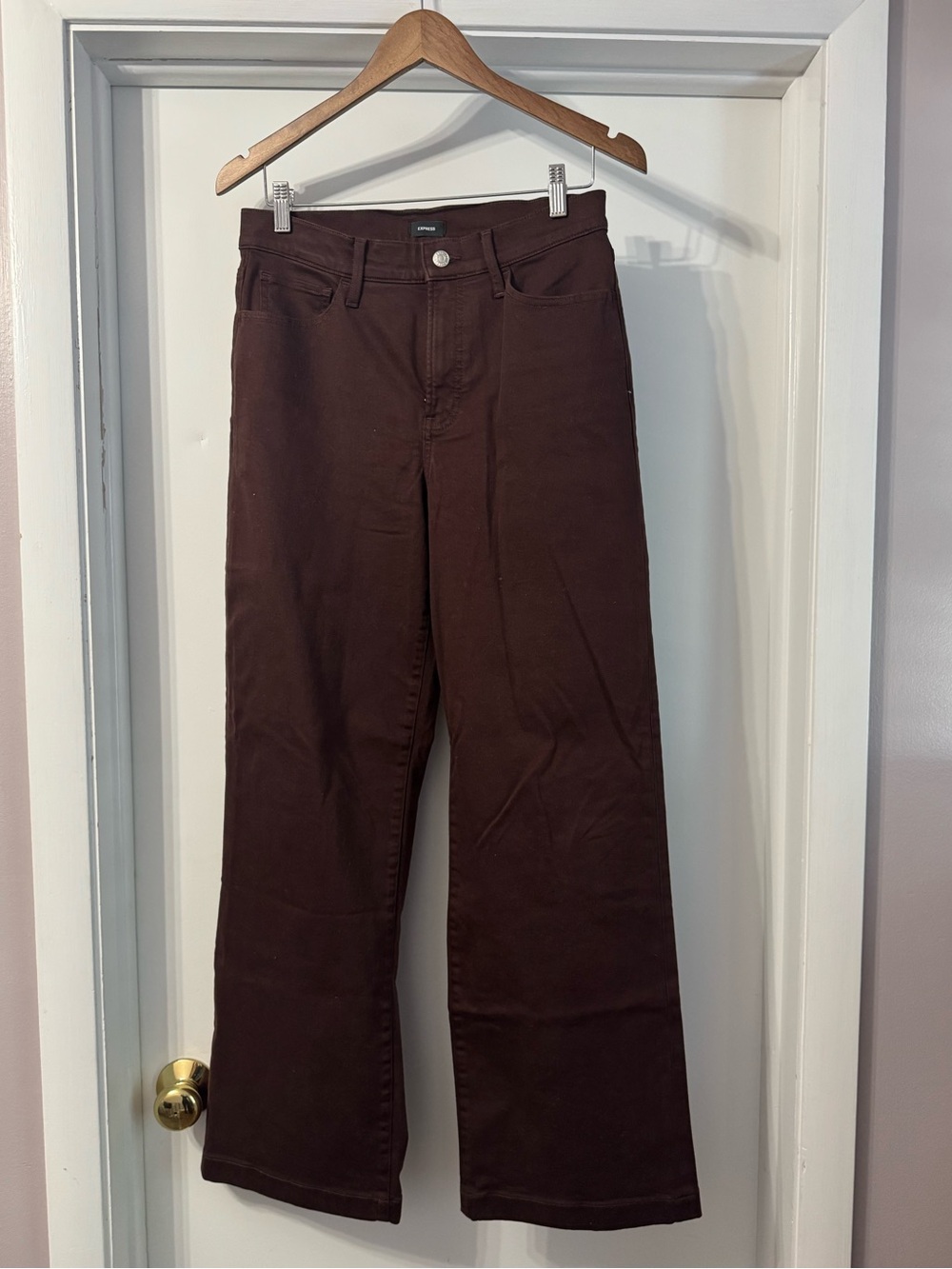 Express Women’s Wide-Leg Jeans in Dark Brown